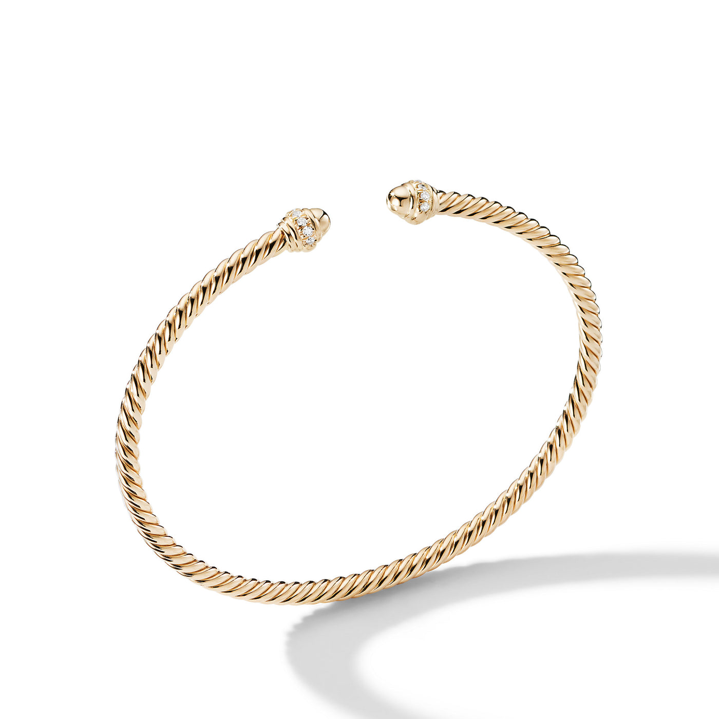 Classic Cablespira® Bracelet in 18K Yellow Gold with Diamonds\, 3mm