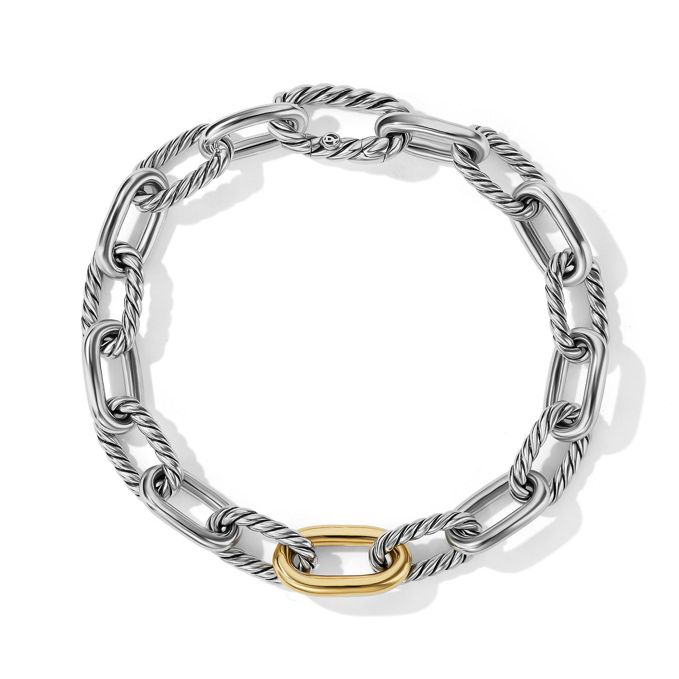 DY Madison® Chain Bracelet in Sterling Silver with 18K Yellow Gold\, 8.5mm