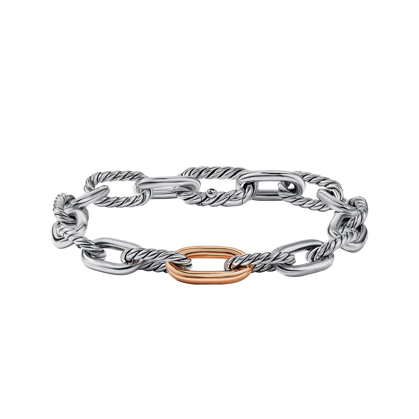 DY Madison® Chain Bracelet in Sterling Silver with 18K Rose Gold\, 8.5mm