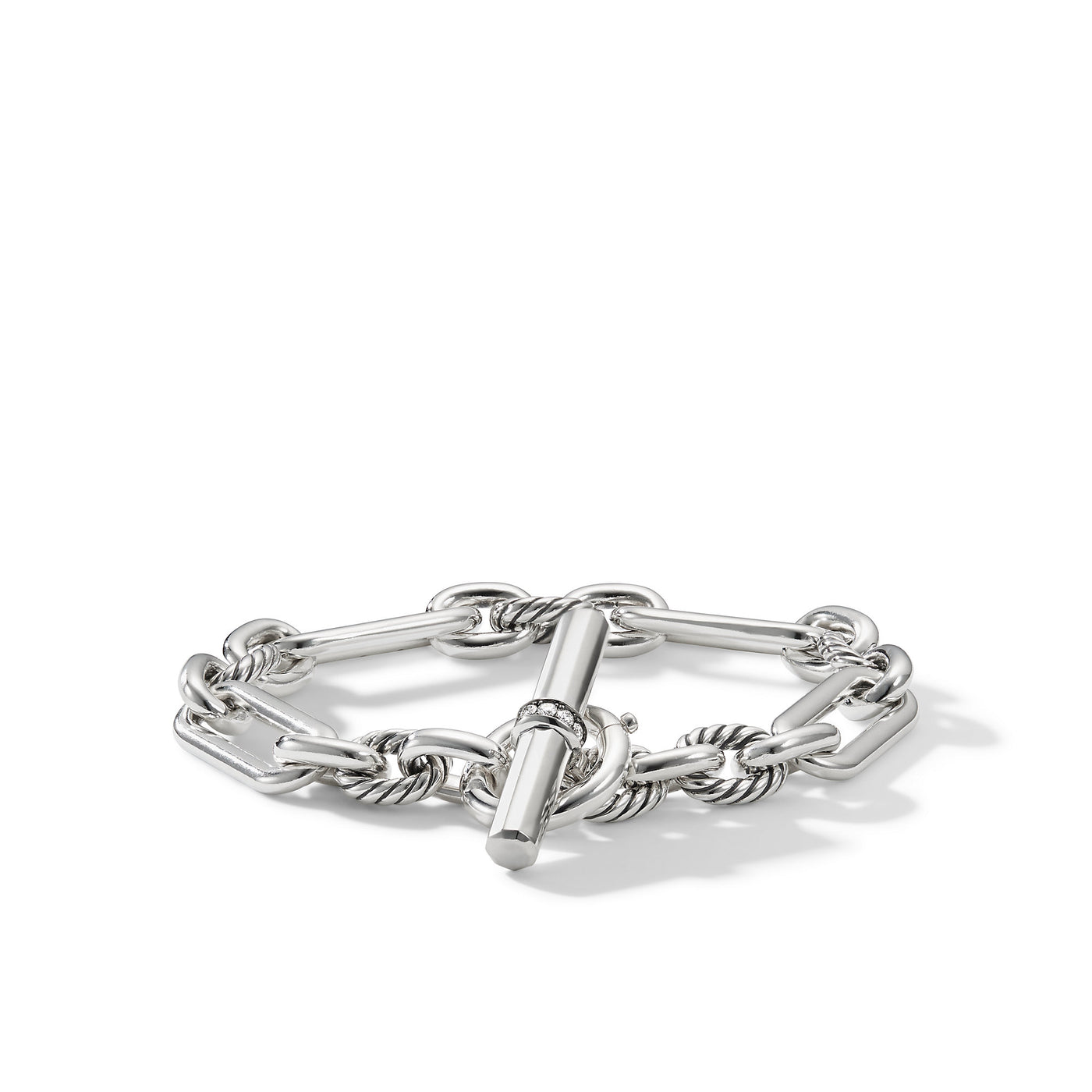 Lexington Chain Bracelet in Sterling Silver with Diamonds\, 9.8mm