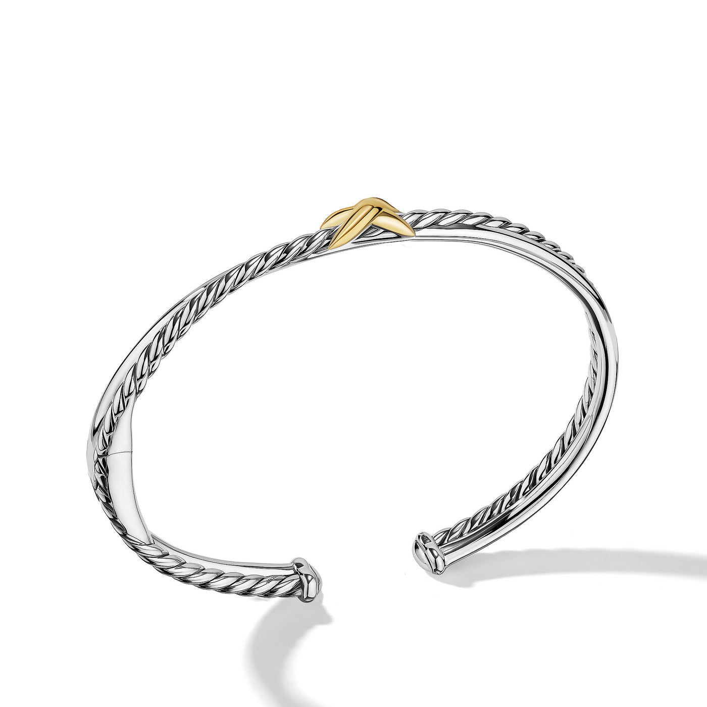 Petite X Center Station Bracelet in Sterling Silver with 18K Yellow Gold\, 5.2mm