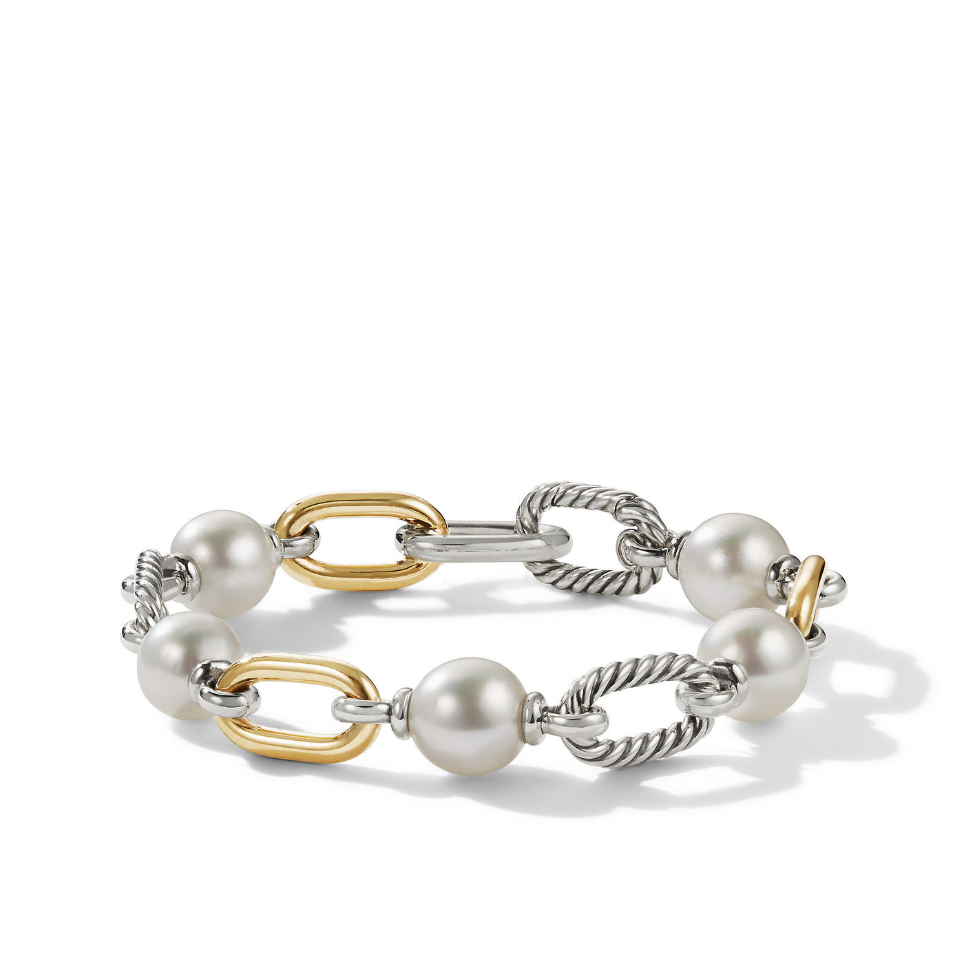 DY Madison® Pearl Chain Bracelet in Sterling Silver with 18K Yellow Gold