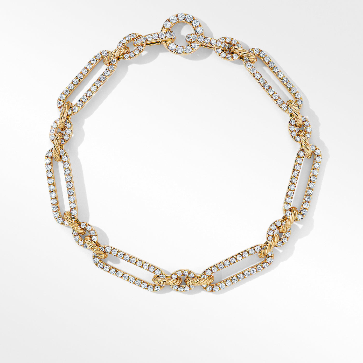 Lexington Chain Bracelet in 18K Yellow Gold with Full Pavé Diamonds\, 6.5mm