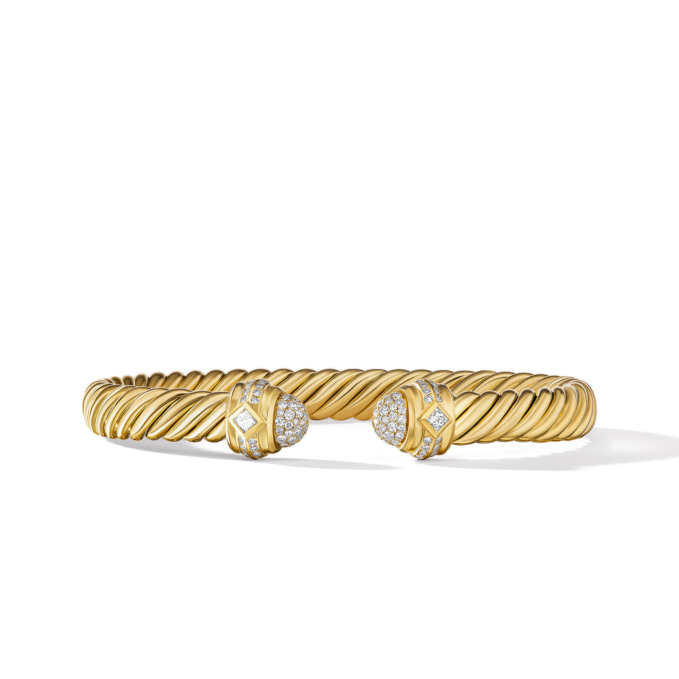 Renaissance® Oval Cablespira Bracelet in 18K Yellow Gold with Diamonds\, 7mm