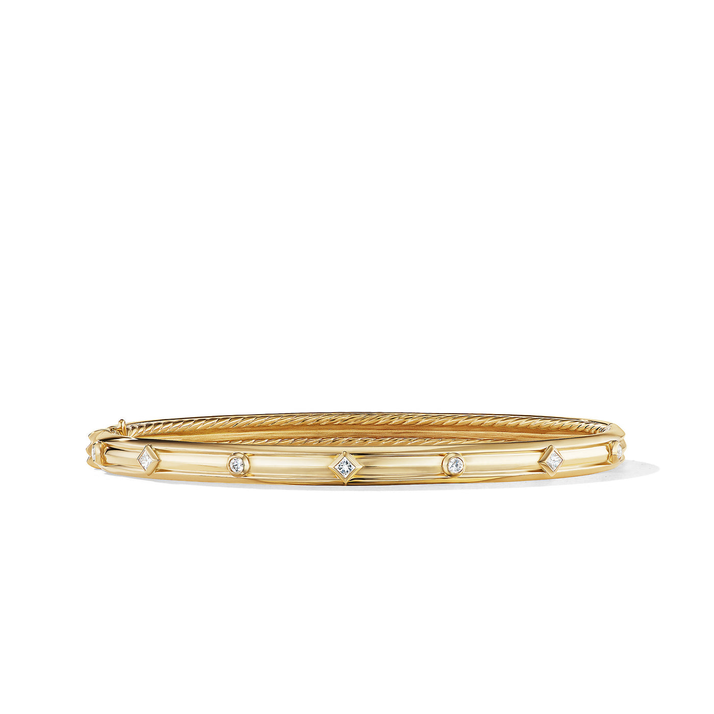 Modern Renaissance Bangle Bracelet in 18K Yellow Gold with Diamonds\, 4.5mm
