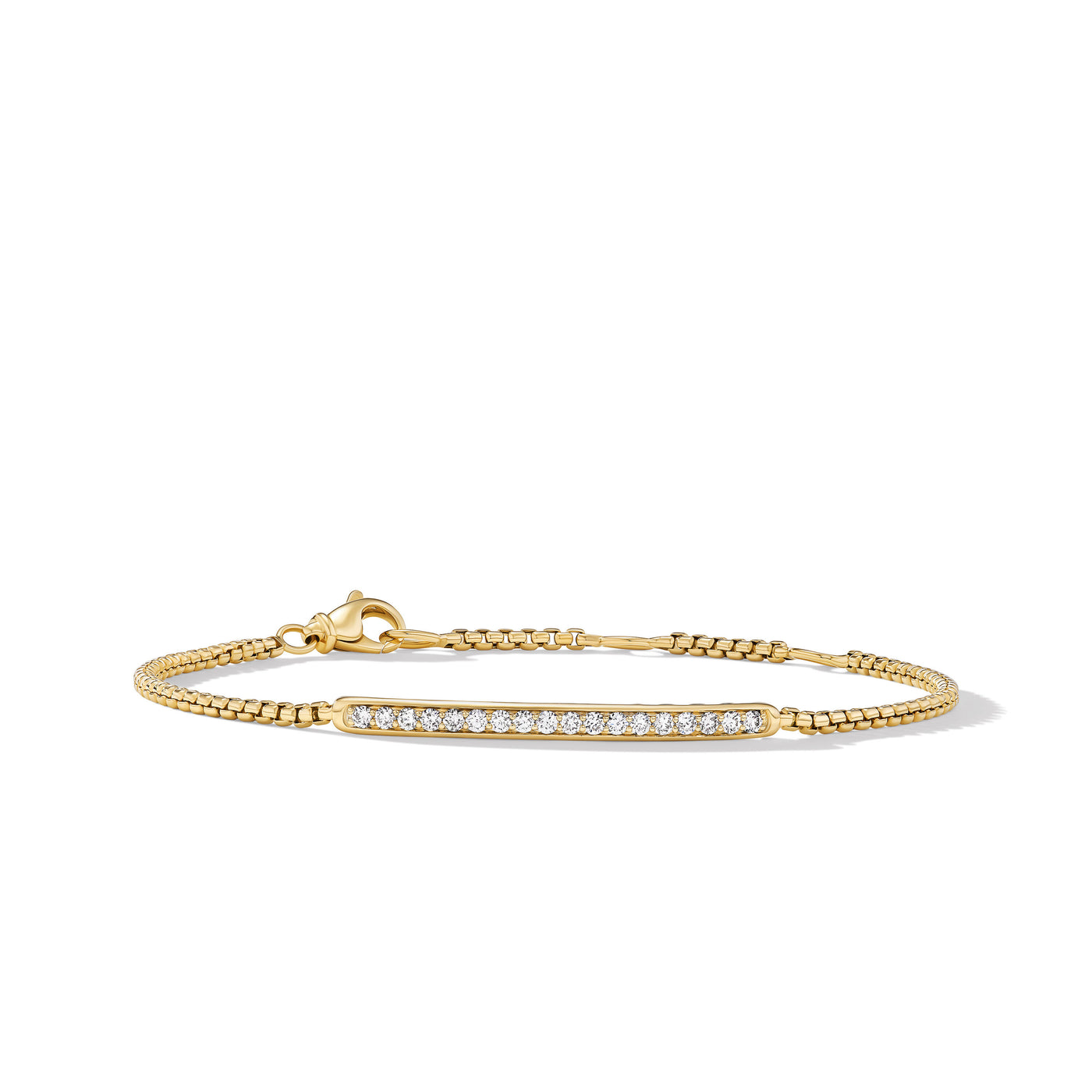 Petite Pavé Bar Bracelet in 18K Yellow Gold with Diamonds\, 1.7mm