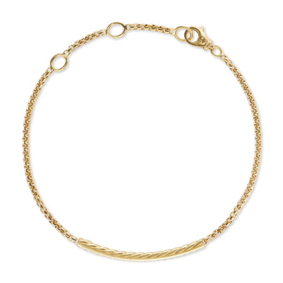 Petite Pavé Bar Bracelet in 18K Yellow Gold with Diamonds, 1.7mm