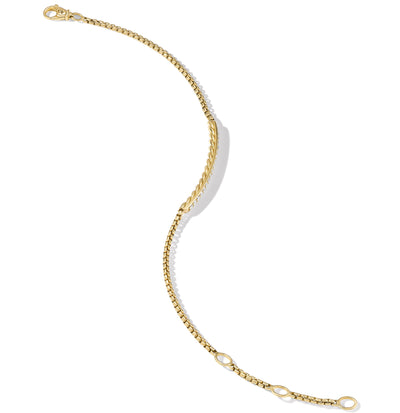 Petite Pavé Bar Bracelet in 18K Yellow Gold with Diamonds, 1.7mm