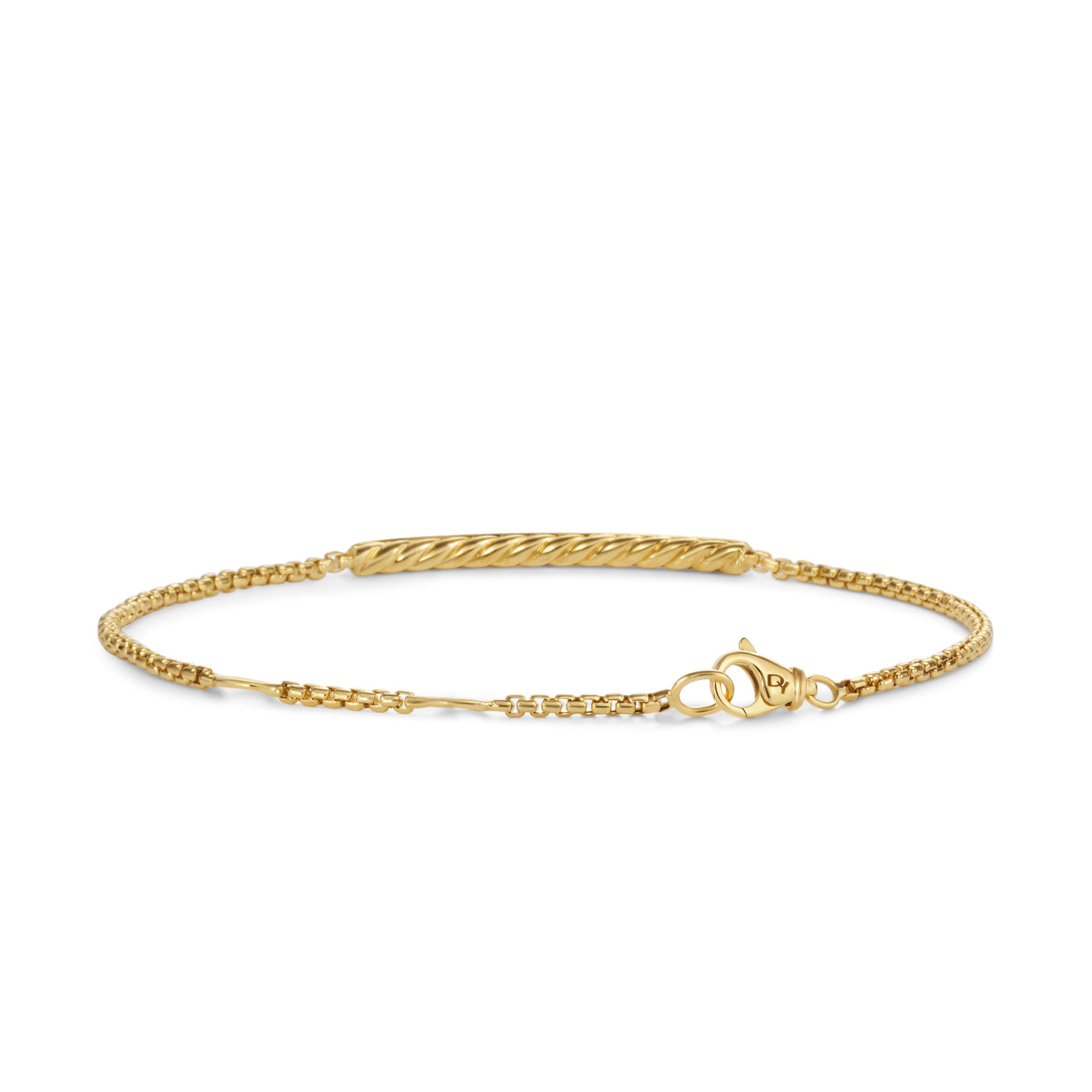 Petite Pavé Bar Bracelet in 18K Yellow Gold with Diamonds, 1.7mm