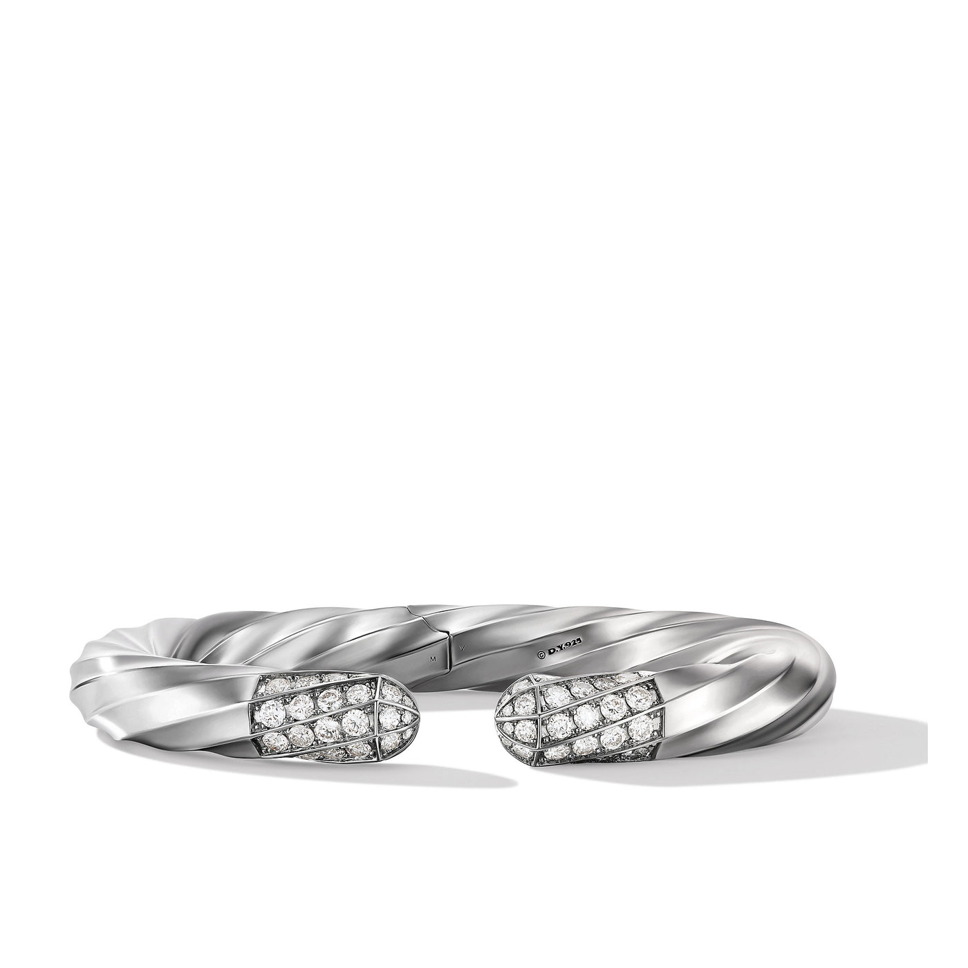 Cable Edge® Bracelet in Sterling Silver with Diamonds\, 9mm
