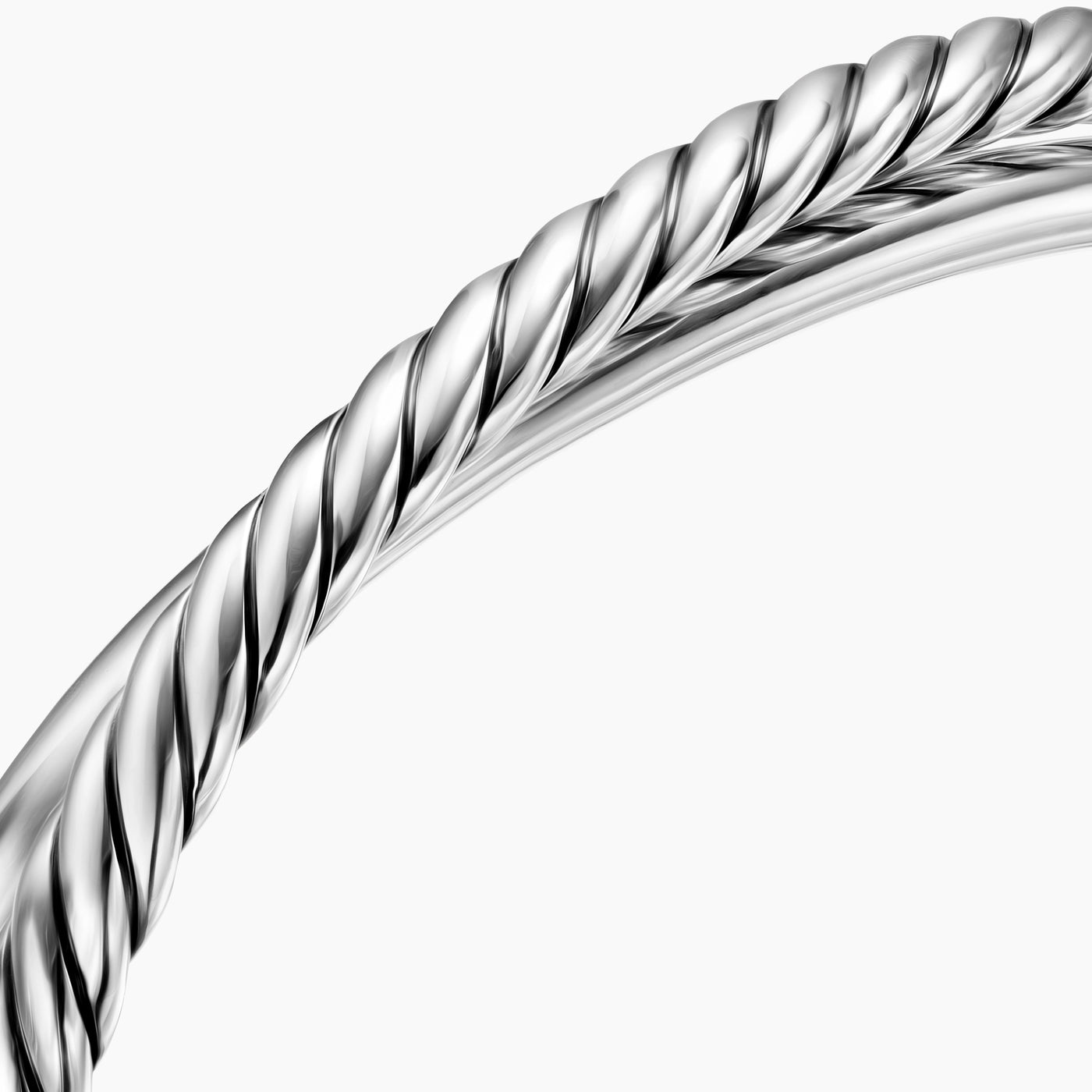 Crossover Two Row Cuff Bracelet in Sterling Silver, 10.7mm