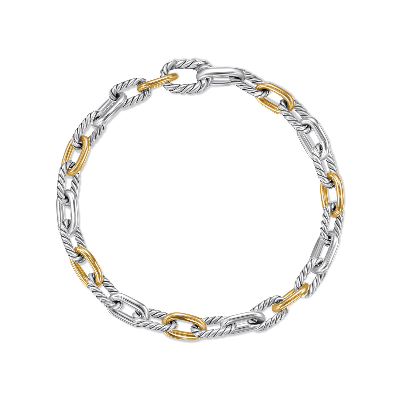 DY Madison® Chain Bracelet in Sterling Silver with 18K Yellow Gold, 5.5mm