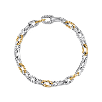 DY Madison® Chain Bracelet in Sterling Silver with 18K Yellow Gold, 5.5mm