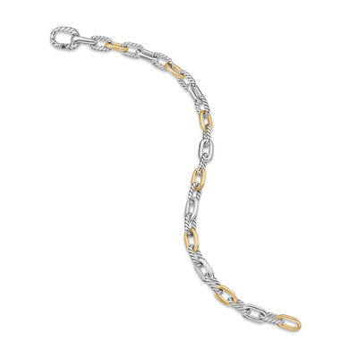 DY Madison® Chain Bracelet in Sterling Silver with 18K Yellow Gold, 5.5mm