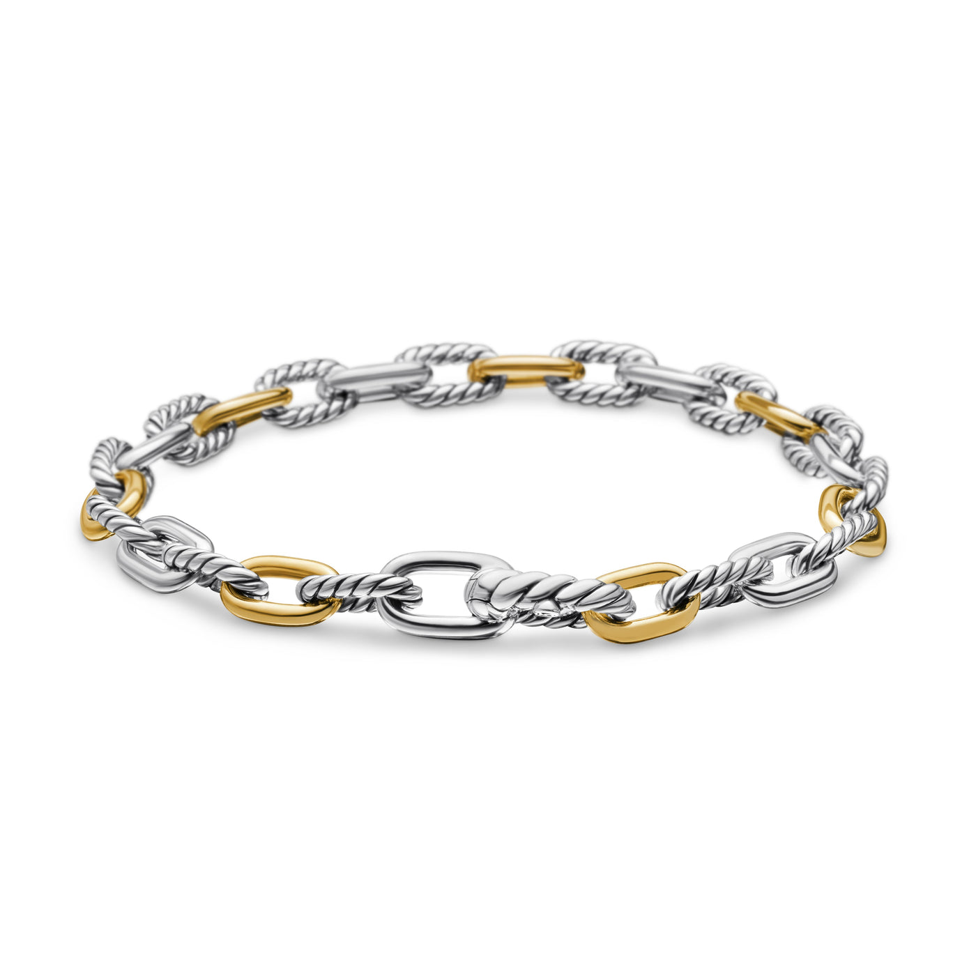 DY Madison® Chain Bracelet in Sterling Silver with 18K Yellow Gold, 5.5mm