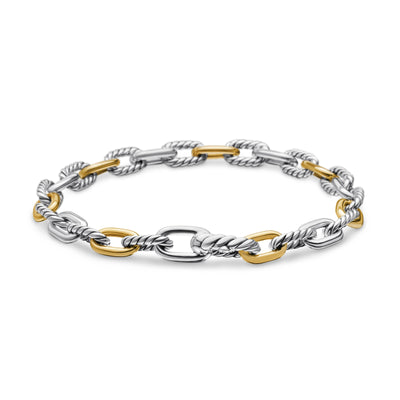 DY Madison® Chain Bracelet in Sterling Silver with 18K Yellow Gold, 5.5mm