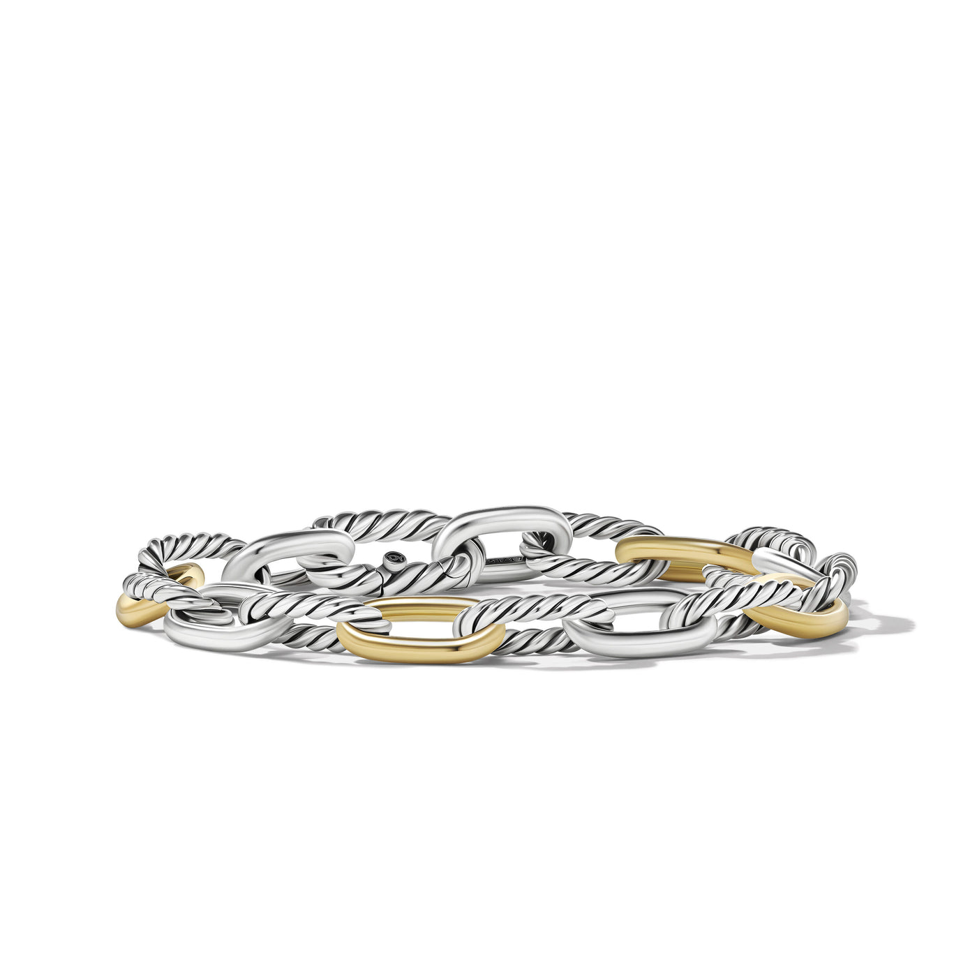 DY Madison® Chain Bracelet in Sterling Silver with 18K Yellow Gold\, 8.5mm