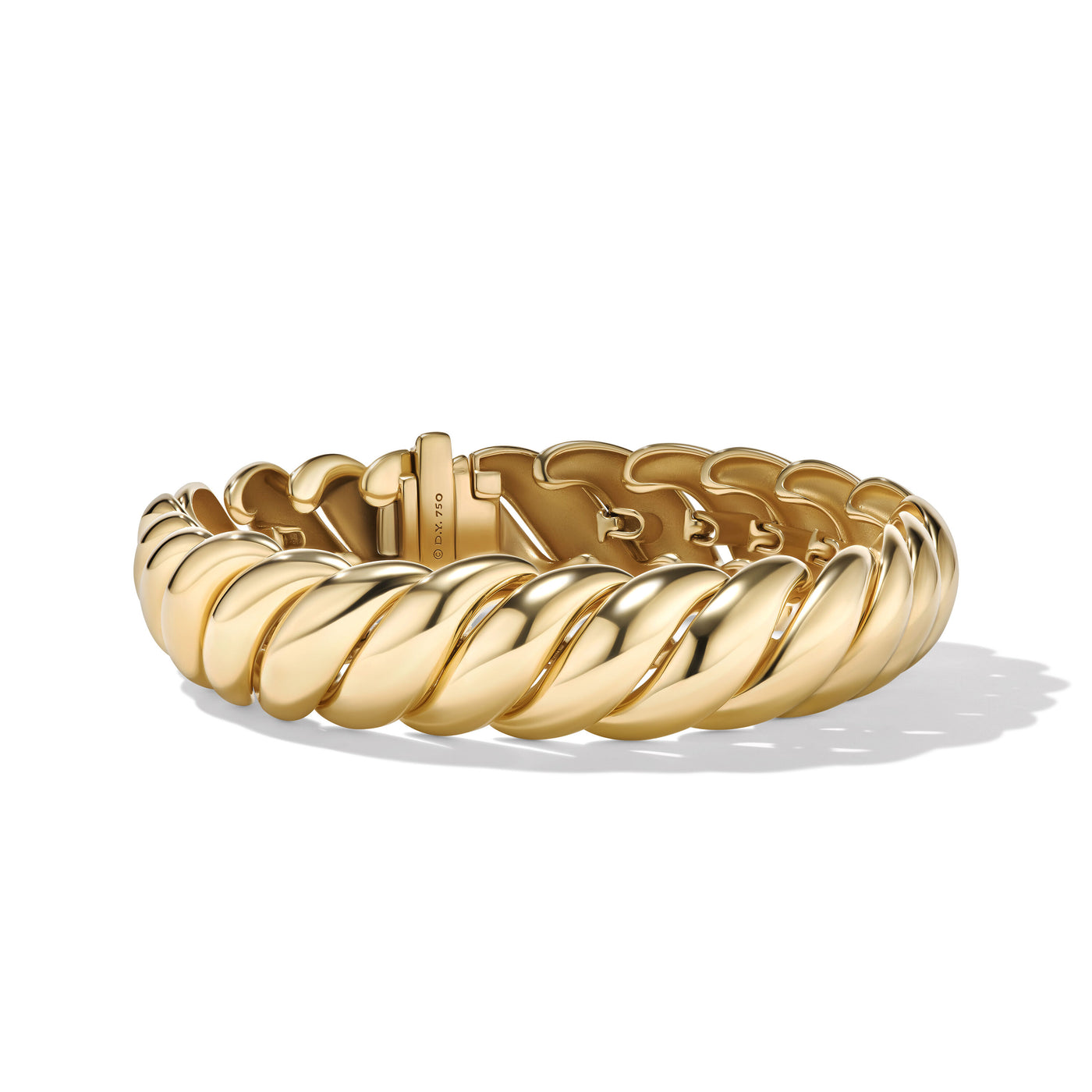 Sculpted Cable Bracelet in 18K Yellow Gold\, 14mm