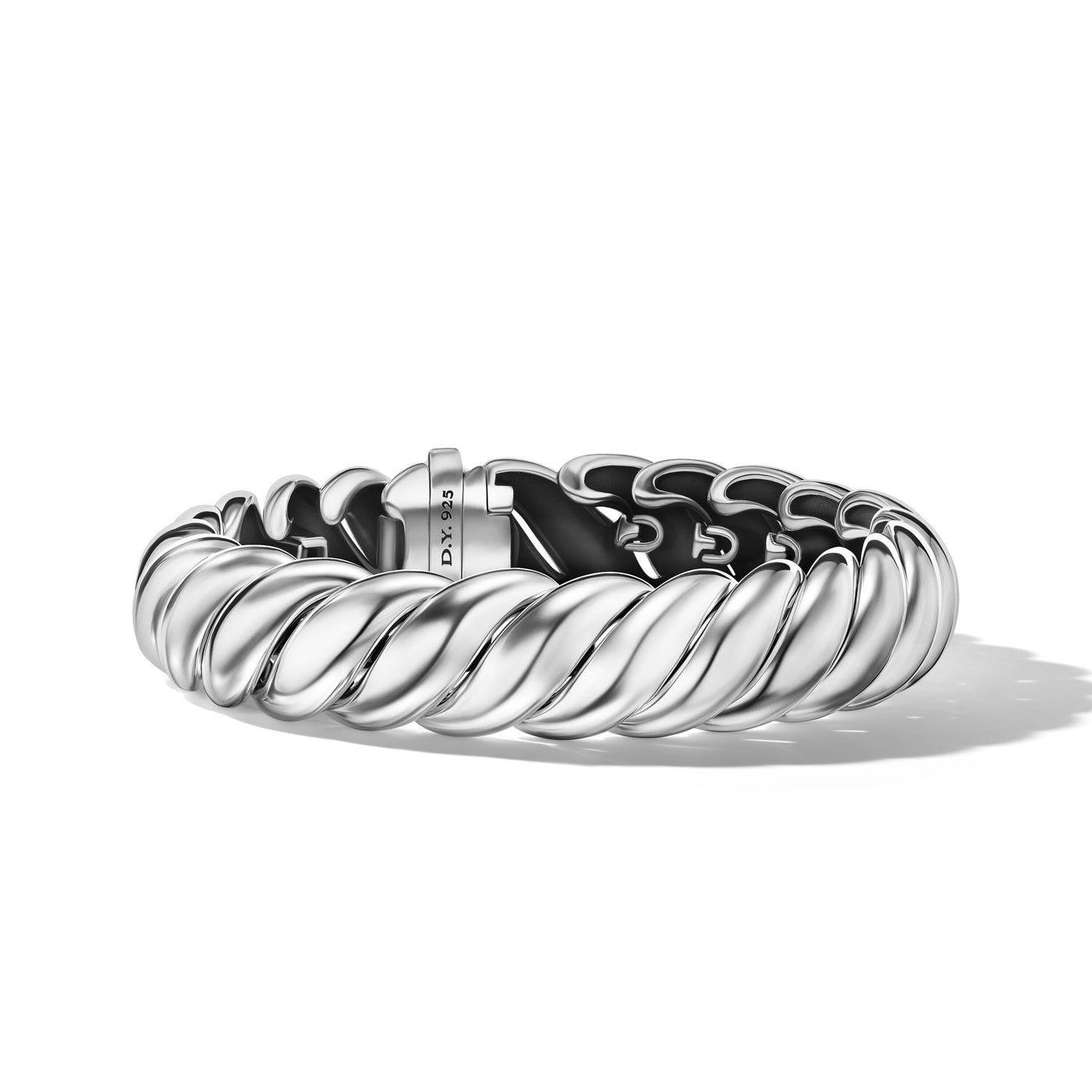 Sculpted Cable Bracelet in Sterling Silver\, 14mm
