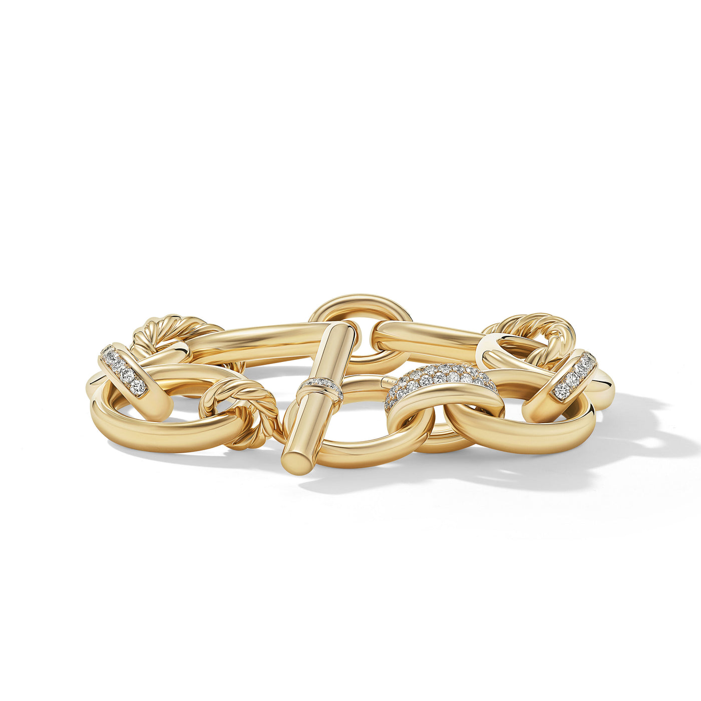 DY Mercer™ Chain Bracelet in 18K Yellow Gold with Diamonds\, 25mm