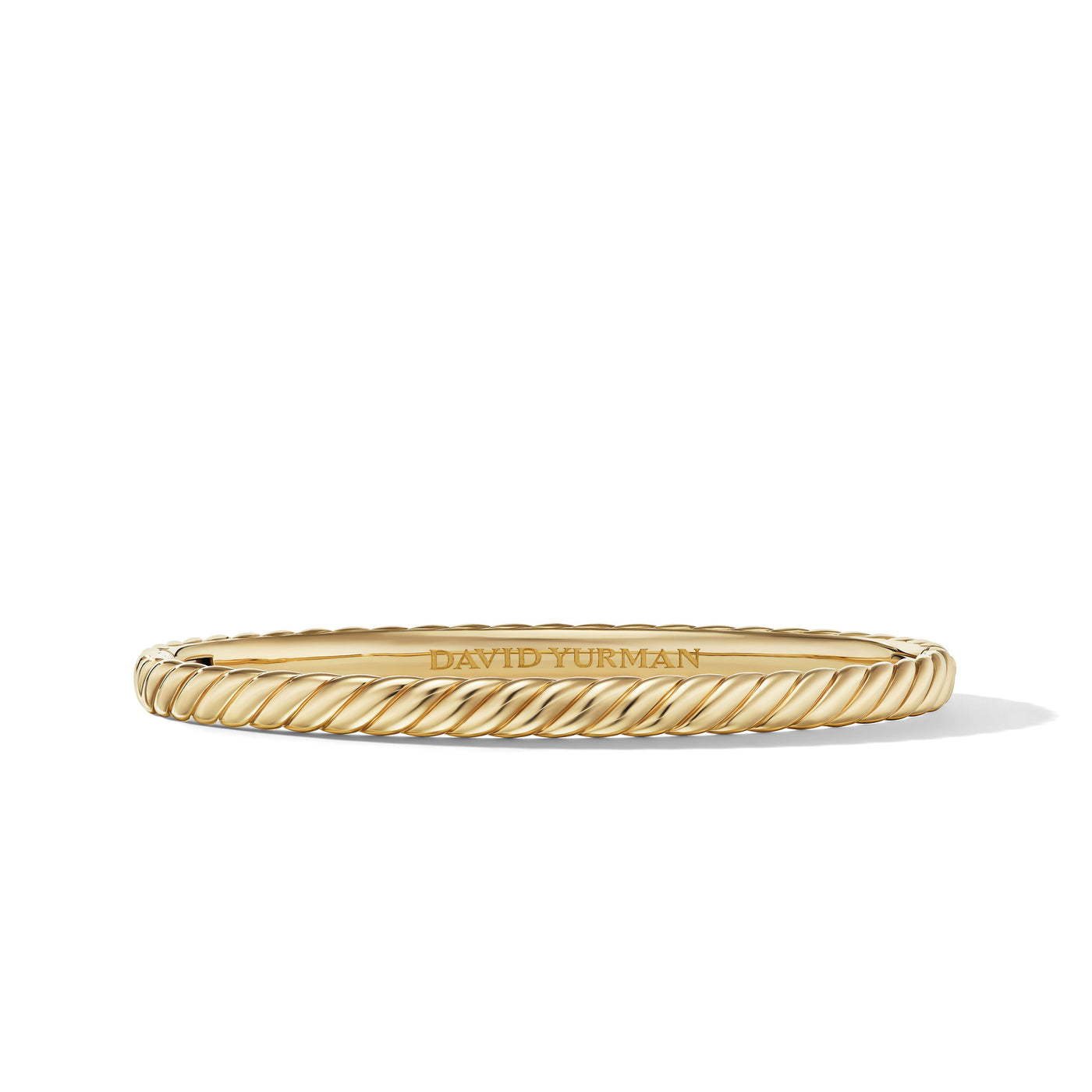 Sculpted Cable Bangle Bracelet in 18K Yellow Gold\, 4.6mm