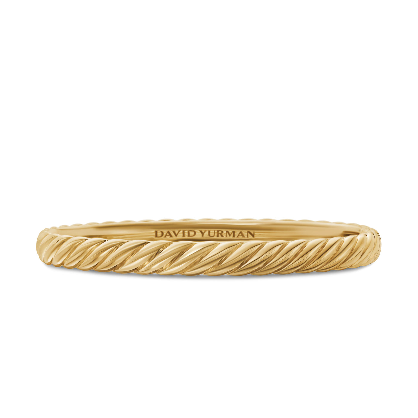 Sculpted Cable Bangle Bracelet in 18K Yellow Gold\, 6.2mm