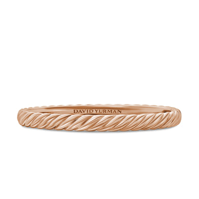 Sculpted Cable Bangle Bracelet in 18K Rose Gold, 6.2mm