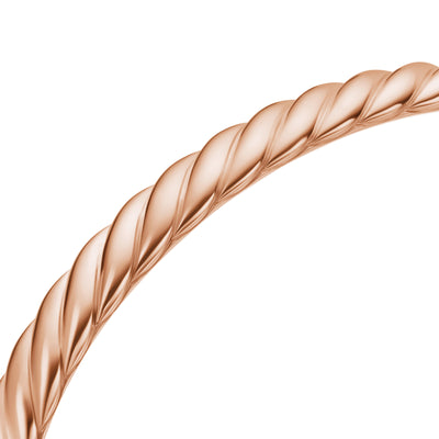 Sculpted Cable Bangle Bracelet in 18K Rose Gold, 6.2mm
