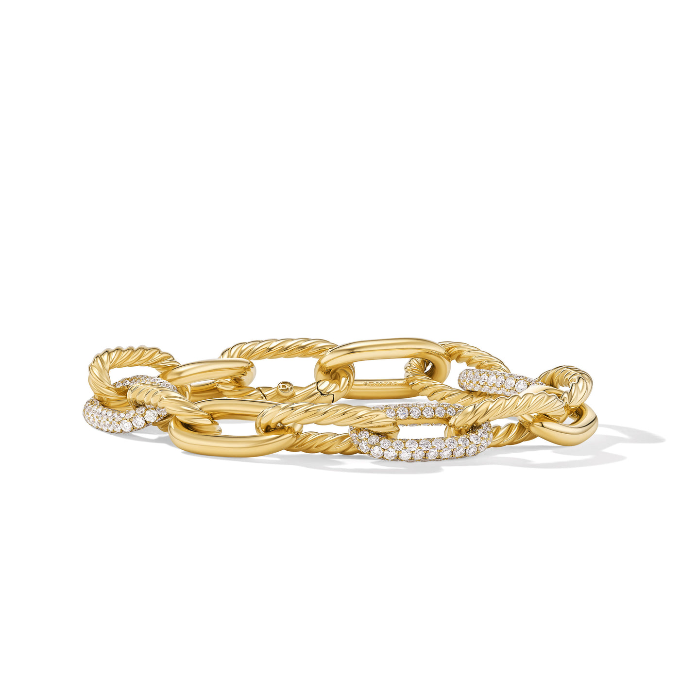 DY Madison® Chain Bracelet in 18K Yellow Gold with Diamonds\, 11mm