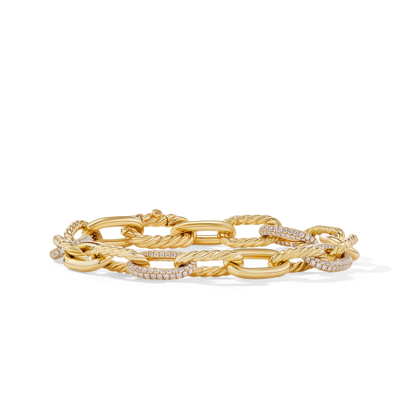 DY Madison® Chain Bracelet in 18K Yellow Gold with Diamonds\, 8.5mm
