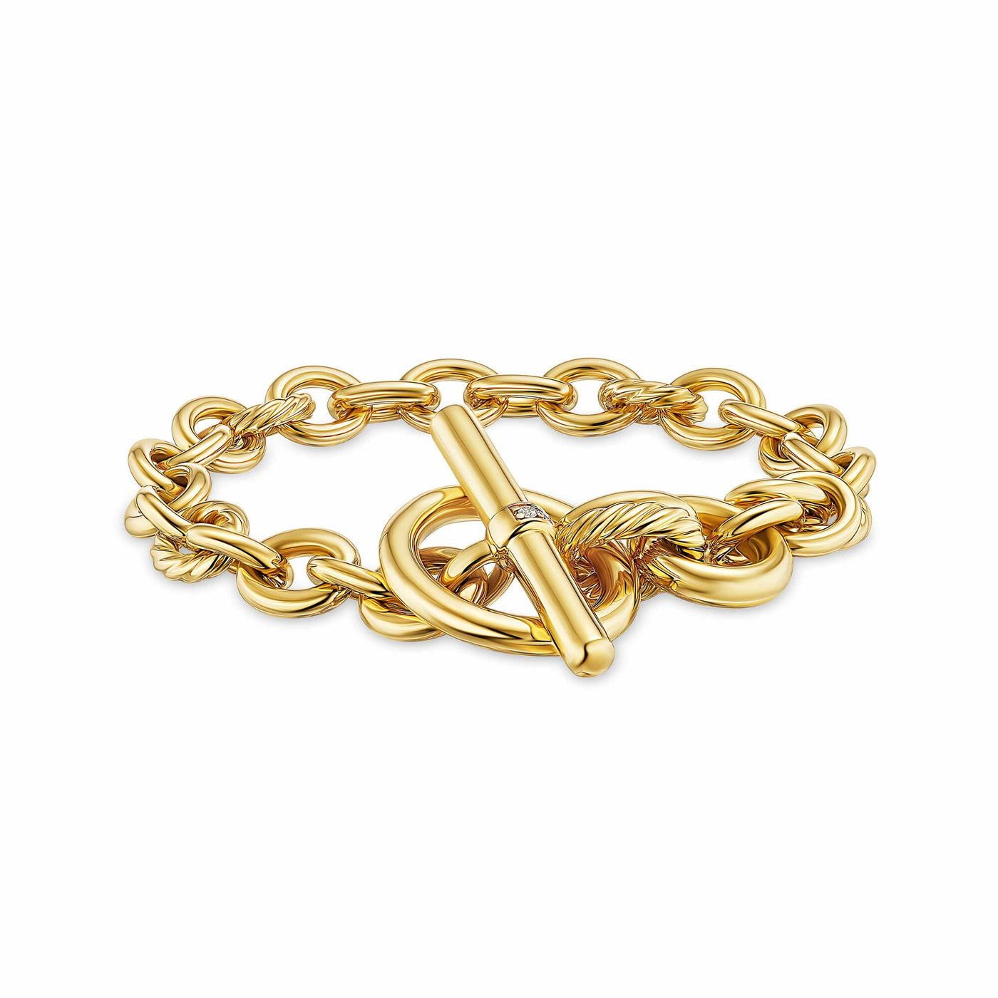 DY Mercer® Toggle Chain Bracelet in 18K Yellow Gold with Diamonds, 8mm