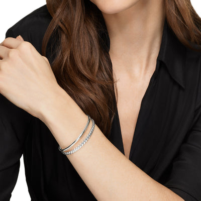 DY Mercer® Two Row Cuff Bracelet in Sterling Silver, 8mm