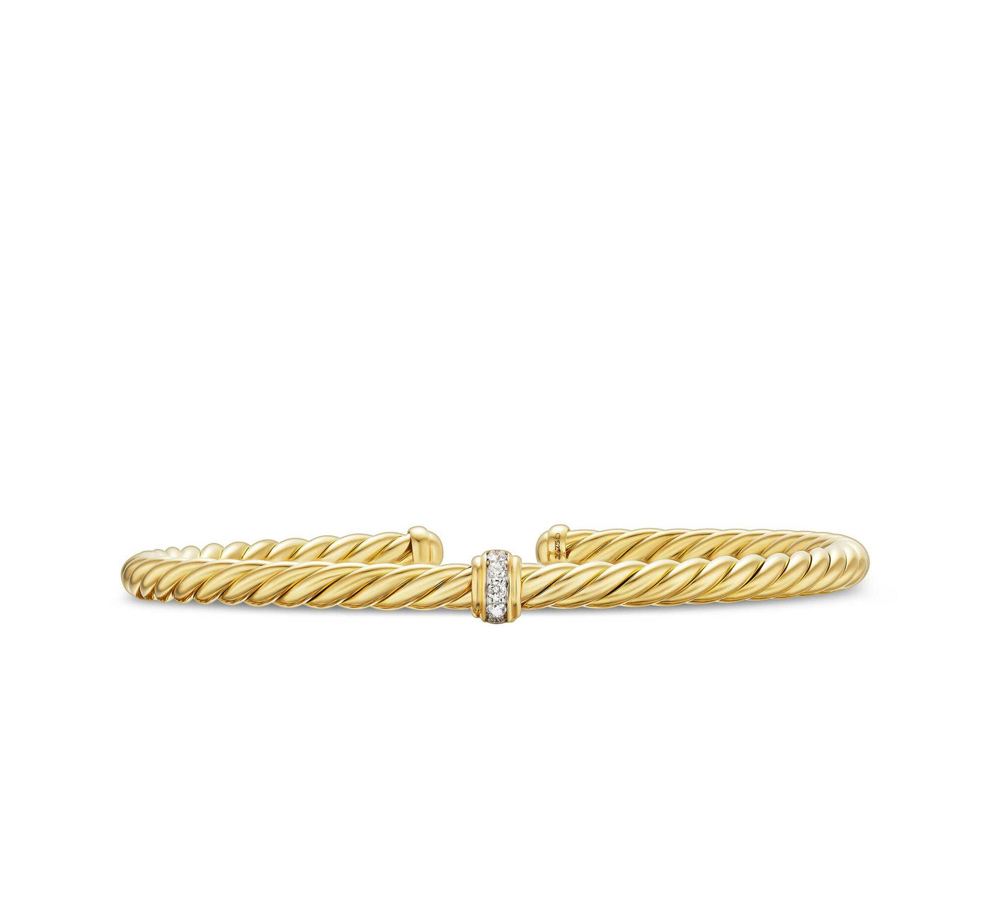 Cablespira® Flex Station Bracelet in 18K Yellow Gold with Diamonds, 4mm