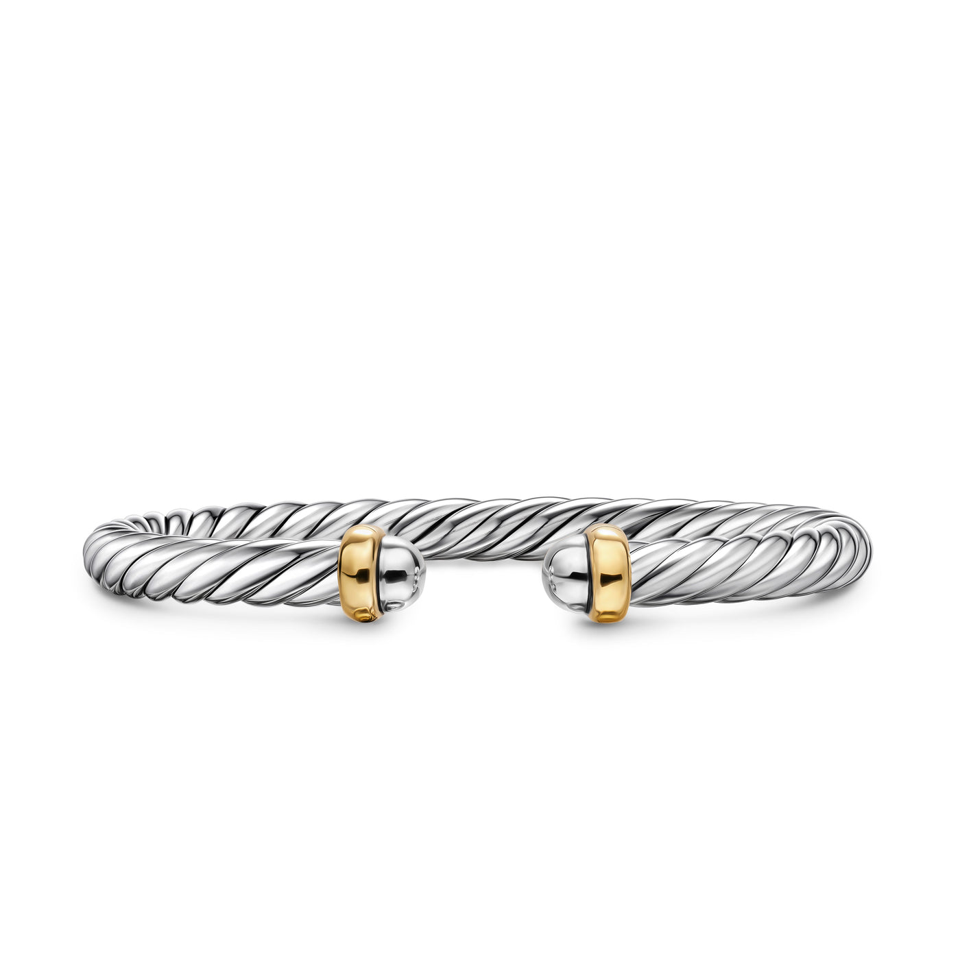 Cable Flex® Bracelet in Sterling Silver with 14K Yellow Gold, 6mm