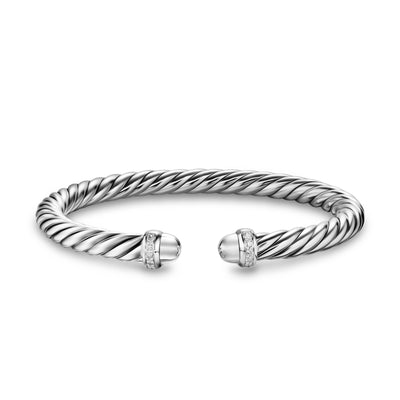Cable Flex® Bracelet in Sterling Silver with Diamonds, 6mm