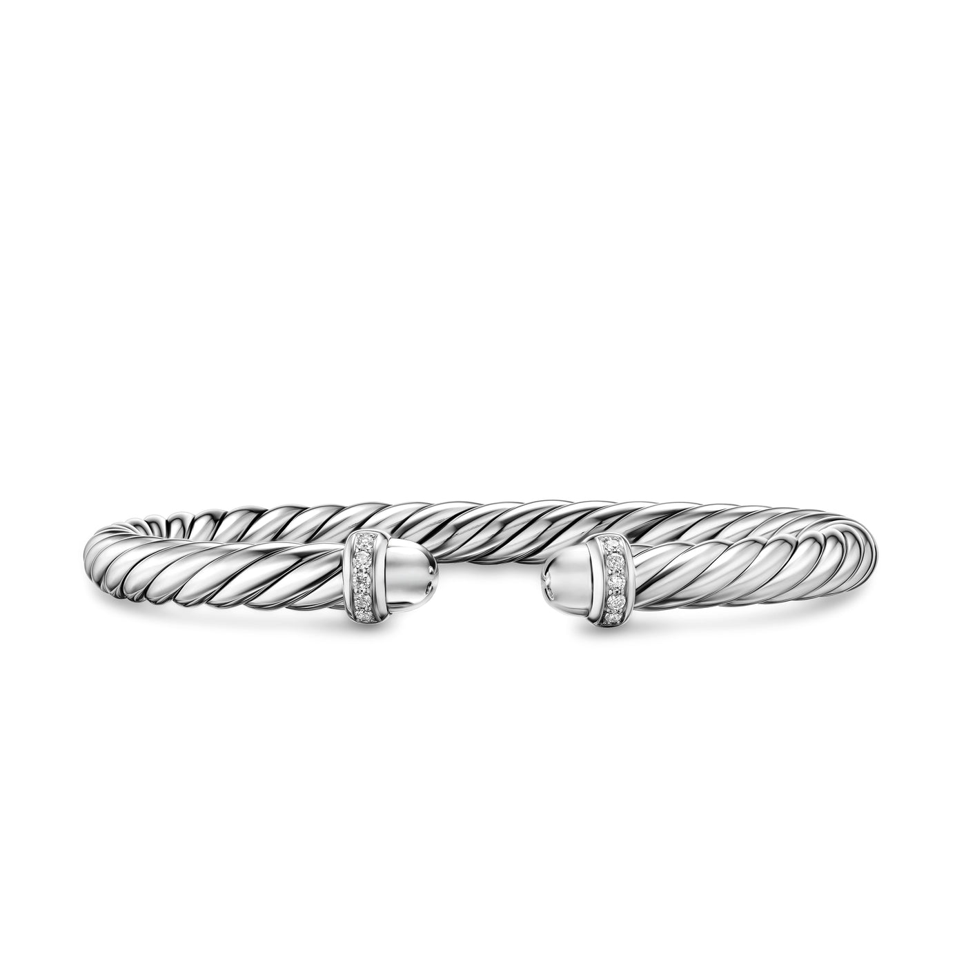 Cable Flex® Bracelet in Sterling Silver with Diamonds, 6mm