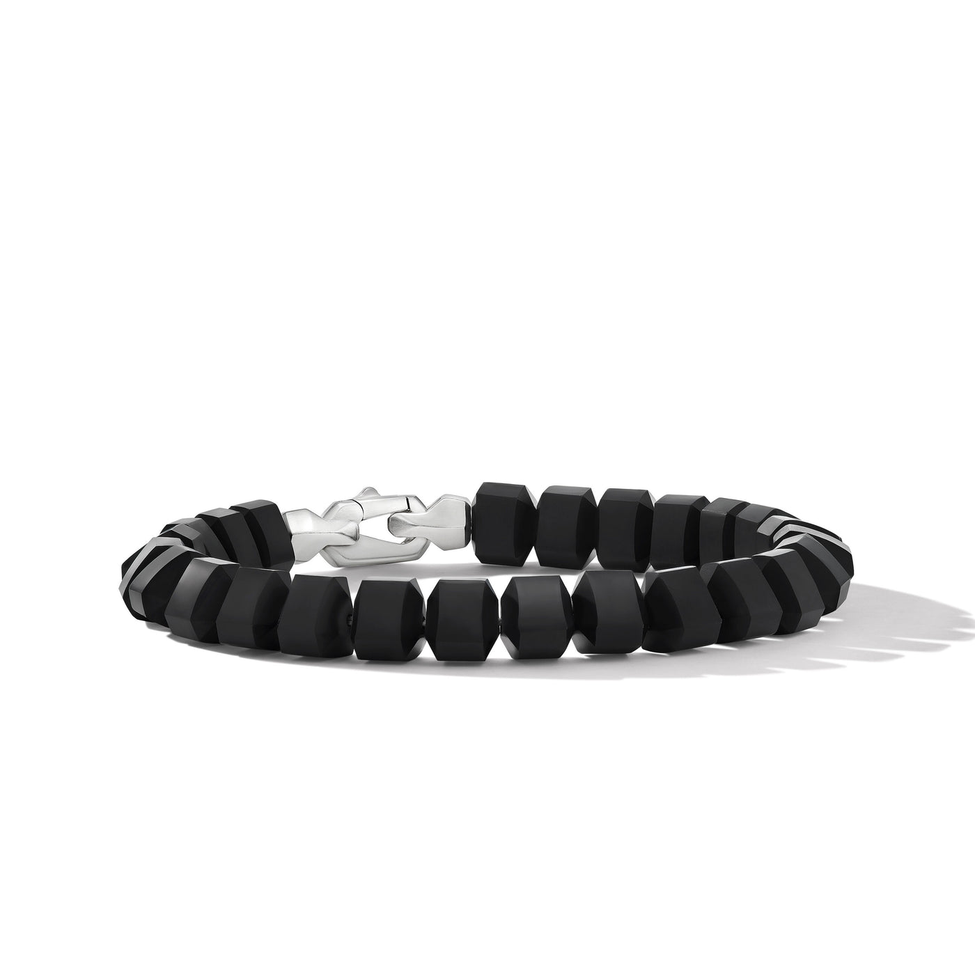 Spiritual Beads Bracelet in Sterling Silver with Black Onyx\, 8mm