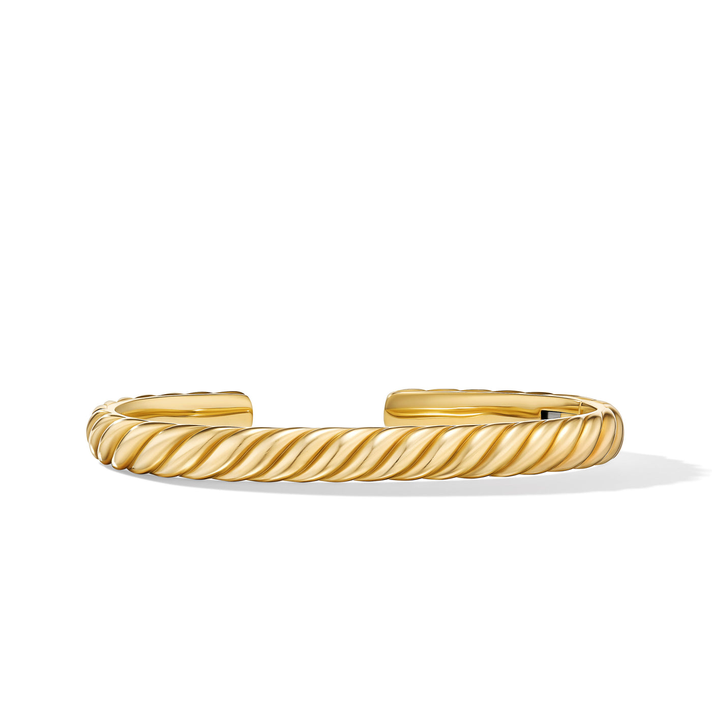 Sculpted Cable Cuff Bracelet in 18K Yellow Gold\, 7mm