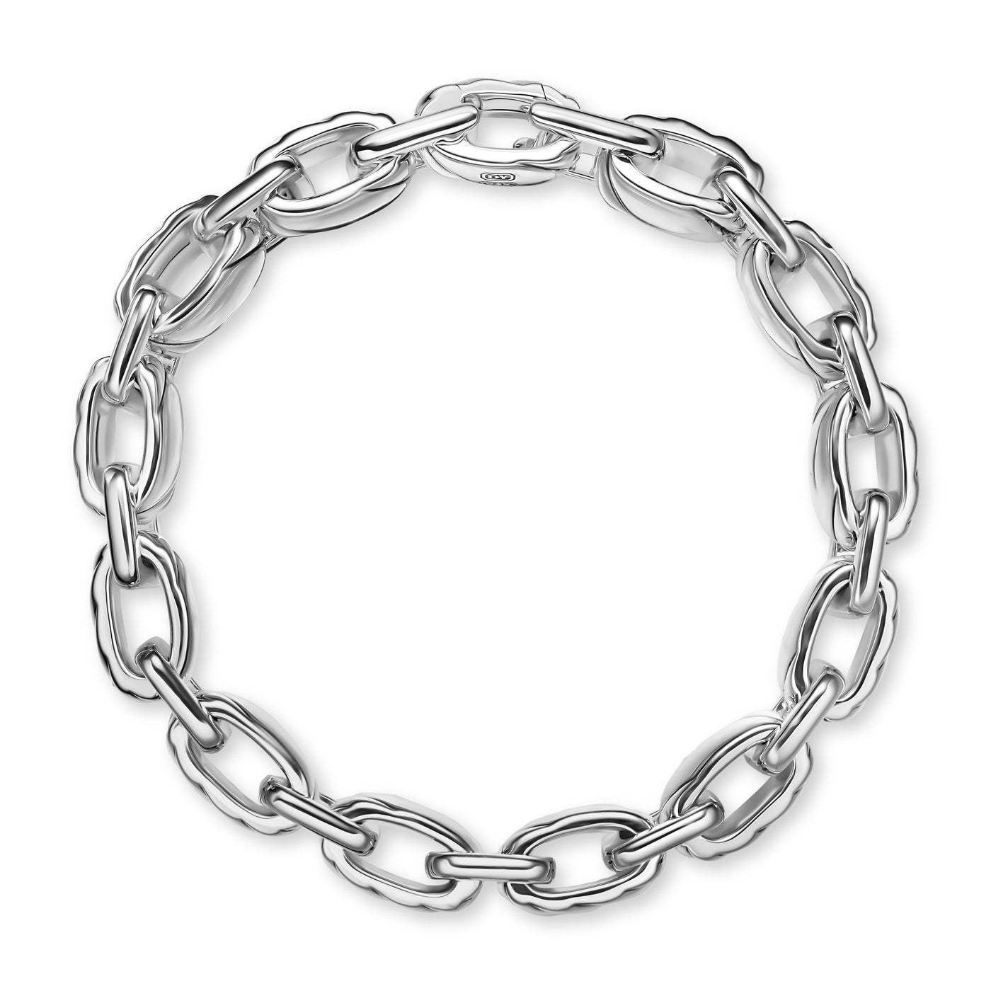 Sculpted Cable Link Bracelet in Sterling Silver, 12mm