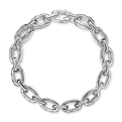 Sculpted Cable Link Bracelet in Sterling Silver, 12mm