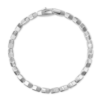 Hex Pavé Tennis Bracelet in Sterling Silver with Diamonds, 8mm
