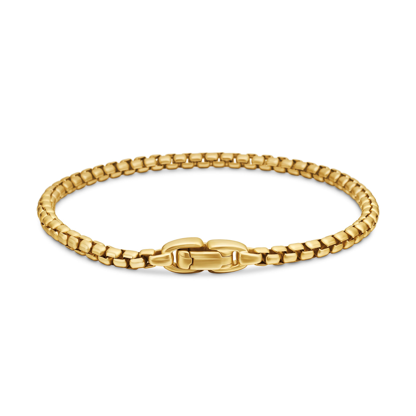 Box Chain Bracelet in 18K Yellow Gold, 3.4mm