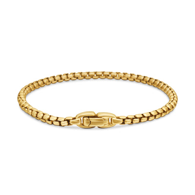 Box Chain Bracelet in 18K Yellow Gold, 3.4mm