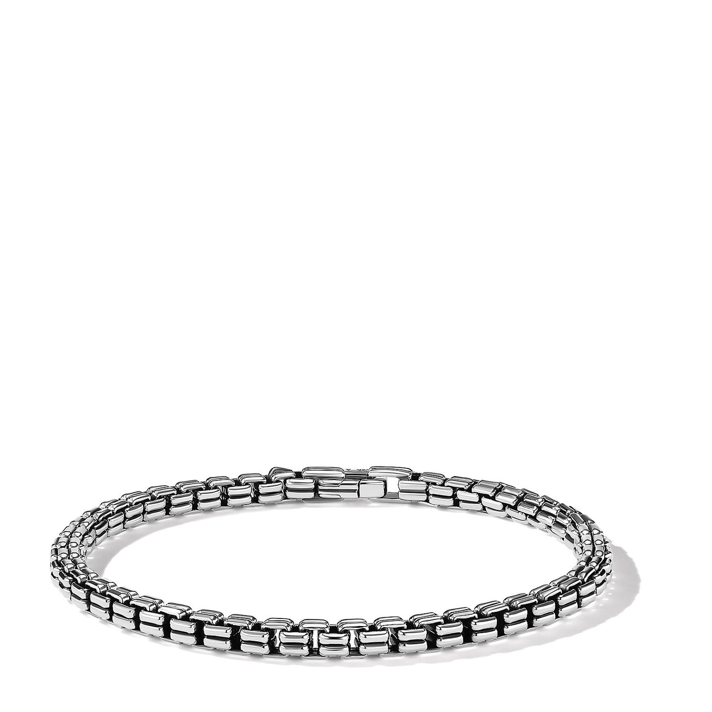 Double Box Chain Bracelet in Sterling Silver\, 4mm
