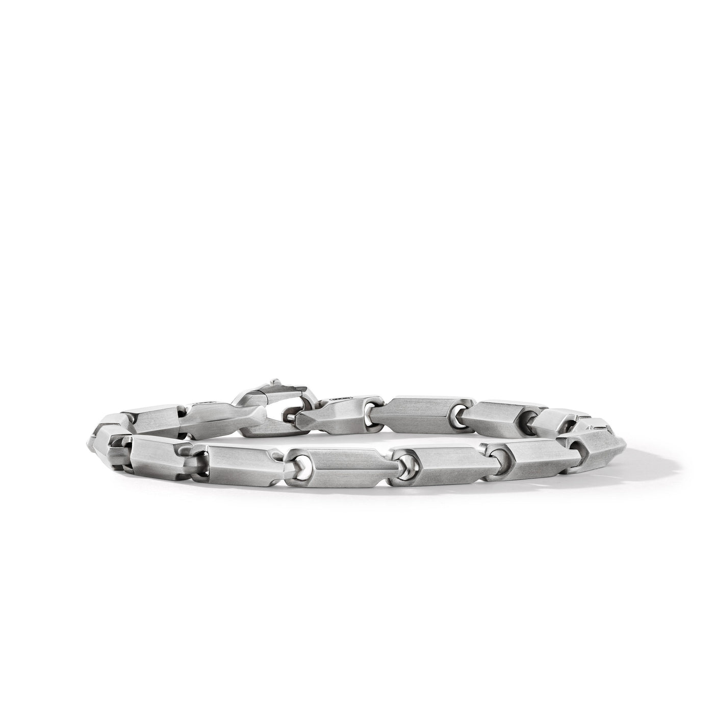 Faceted Link Bracelet in Sterling Silver\, 6mm