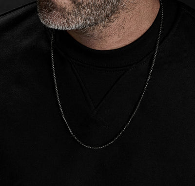 Box Chain Necklace in Stainless Steel, 2.7mm
