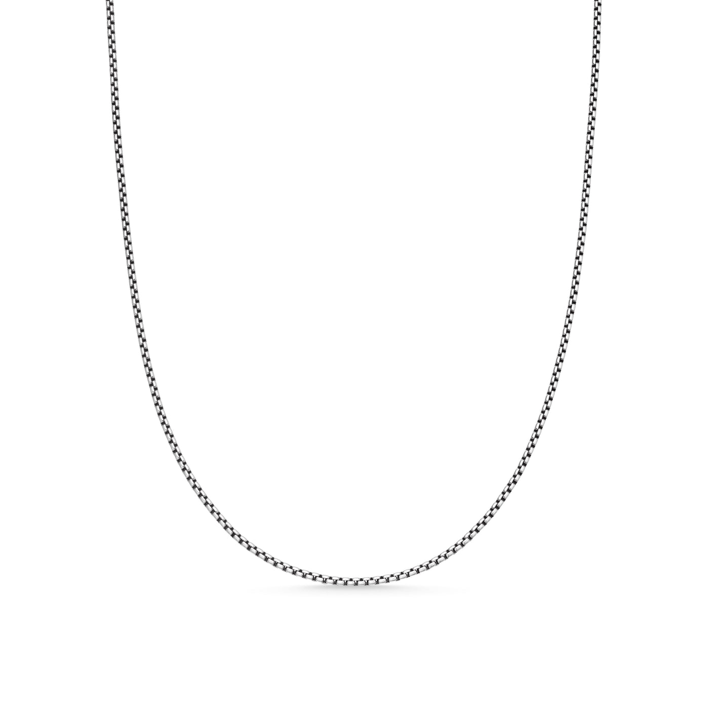 Box Chain Necklace in Sterling Silver with 14K Yellow Gold Accent, 1.7mm