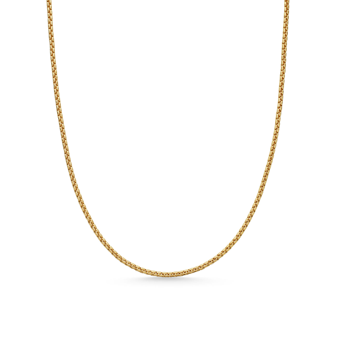 Box Chain Necklace in 18K Yellow Gold, 1.7mm