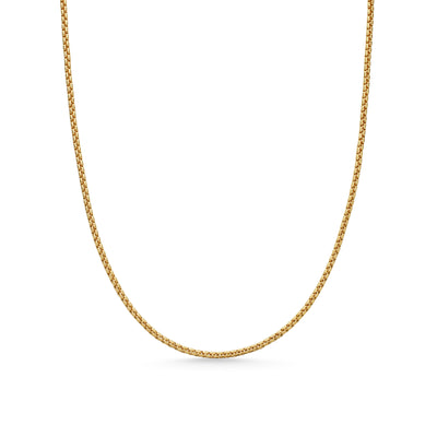 Box Chain Necklace in 18K Yellow Gold, 1.7mm