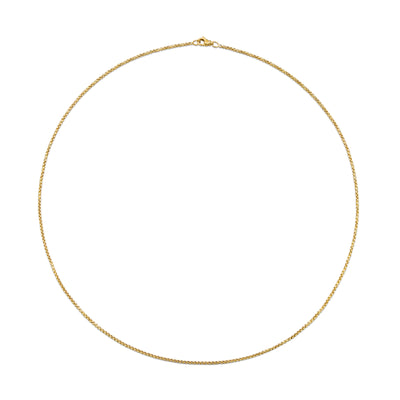 Box Chain Necklace in 18K Yellow Gold, 1.7mm